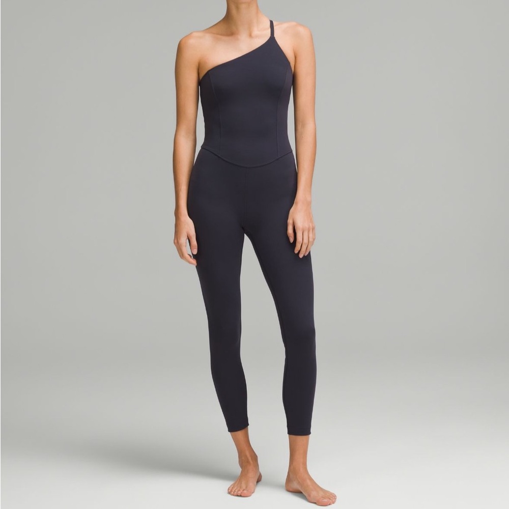 NWT Lululemon SmoothCover One-Shoulder Bodysuit 25” Black Night